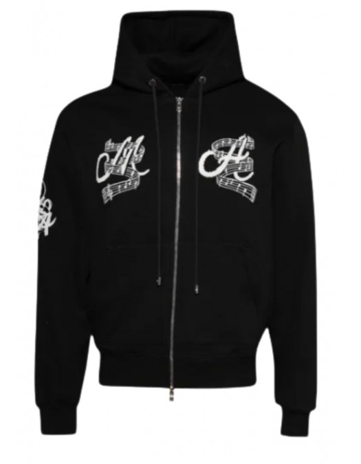 Hanorac AMIRI, Music Club, Zip Up, Black - AMJYHD1109BLACK Hanorac AMIRI, Music Club, Zip Up, Black - AMJYHD1109BLACK