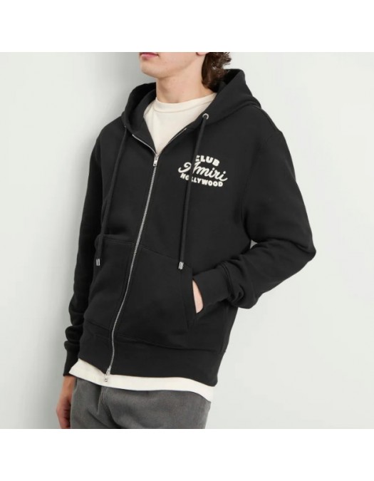 Hanorac AMIRI,Club Amiri Zip Hoodie - AMJYHD1123BLACK Hanorac AMIRI,Club Amiri Zip Hoodie - AMJYHD1123BLACK