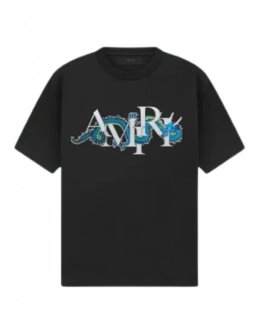 AMIRI ブラック CNY DRAGON 長袖Tシャツ　Mサイズ TRICOU AMIRI, Cny Dragon Tee, Black - AMJYTE1004BLACK - Capodopera12