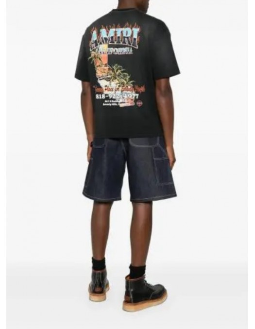 Tricou AMIRI, New black crew neck short sleeves logo print - AMJYTE1210BLACK