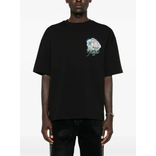 TRICOU AMIRI,Black Oversized Hotel Print T-Shirt