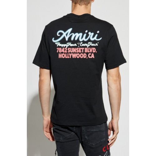 TRICOU AMIRI, BLACK T-shirt with colorful print TRICOU AMIRI, BLACK T-shirt with colorful print