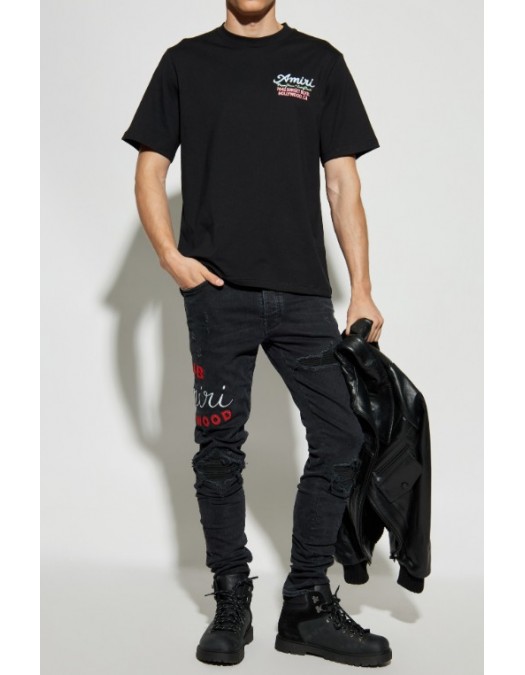 TRICOU AMIRI, BLACK T-shirt with colorful print - AMJYTE1244BLACK