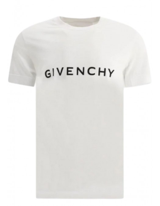 Tricou Givenchy, Insertie Labirinth Brand, White - BM716G3YAC100 Tricou Givenchy, Insertie Labirinth Brand, White - BM716G3YAC100