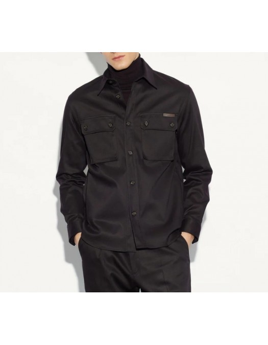 Jacheta Paolo Pecora,Brown   Brushed   Gabardine   Overshirt - C1M0G01151832358M