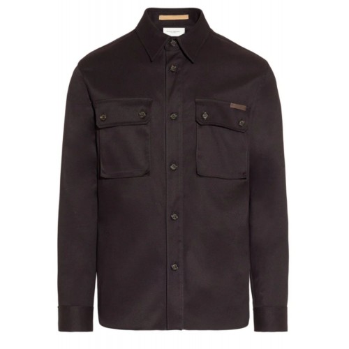 Jacheta Paolo Pecora,Brown   Brushed   Gabardine   Overshirt Jacheta Paolo Pecora,Brown   Brushed   Gabardine   Overshirt
