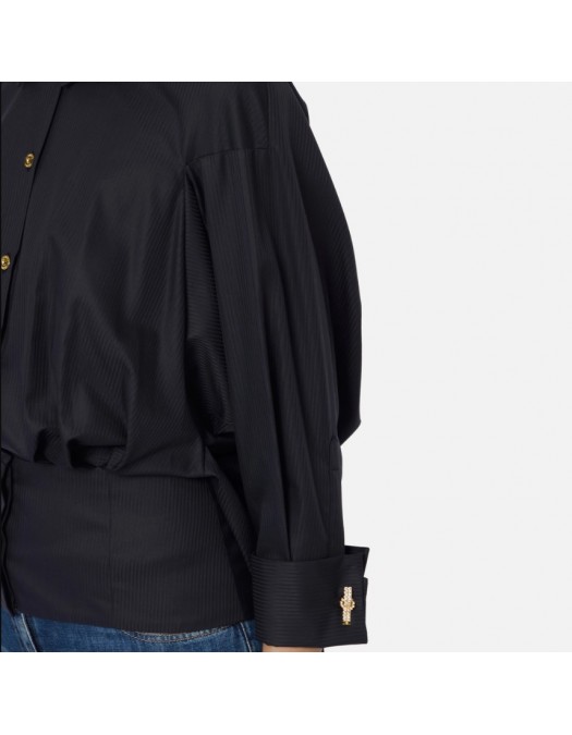Camasa ELISABETTA FRANCHI ,Cotton jacquard poplin shirt - CA10356E2110