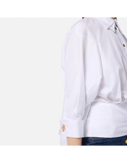 Camasa ELISABETTA FRANCHI ,Cotton jacquard poplin shirt - CA10356E2100