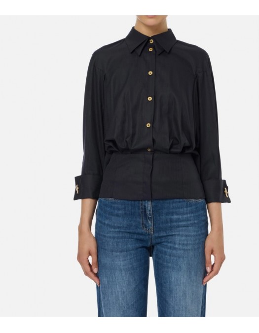 Camasa ELISABETTA FRANCHI ,Cotton jacquard poplin shirt - CA10356E2110