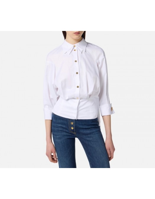 Camasa ELISABETTA FRANCHI ,Cotton jacquard poplin shirt - CA10356E2100