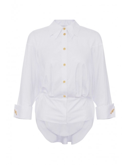 Camasa ELISABETTA FRANCHI ,Cotton jacquard poplin shirt - CA10356E2100
