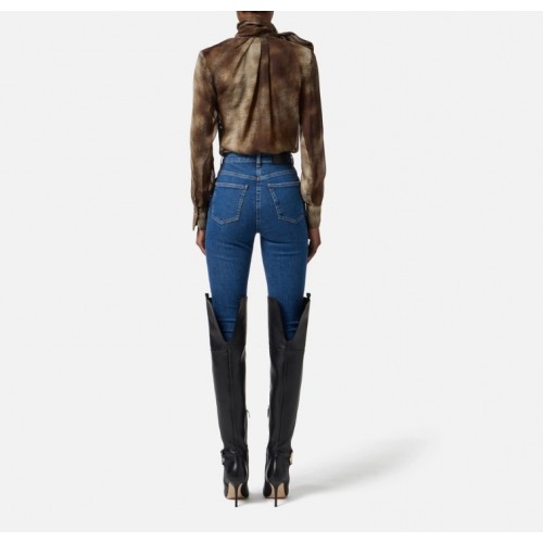 Bluza ELISABETTA FRANCHI ,Blouse in voile fabric with python print Bluza ELISABETTA FRANCHI ,Blouse in voile fabric with python print