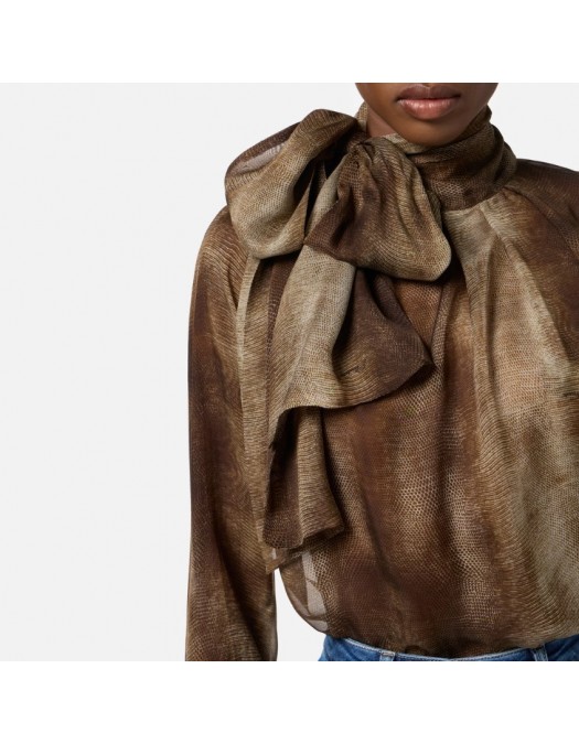 Bluza ELISABETTA FRANCHI ,Blouse in voile fabric with python print - CA12857E2EL1