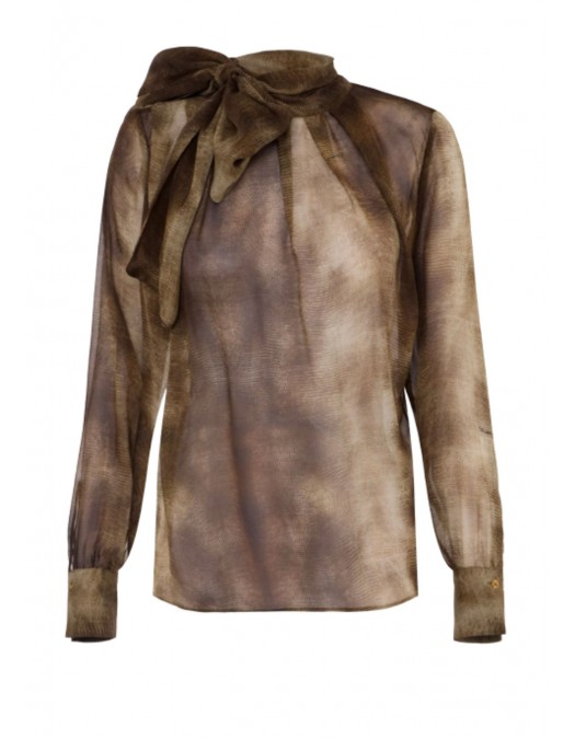 Bluza ELISABETTA FRANCHI ,Blouse in voile fabric with python print - CA12857E2EL1