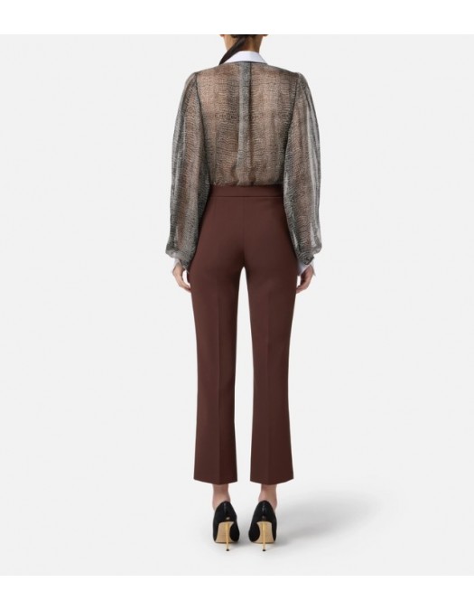 Camasa ELISABETTA FRANCHI ,Bodysuit with python print and collar - CB00657E2110