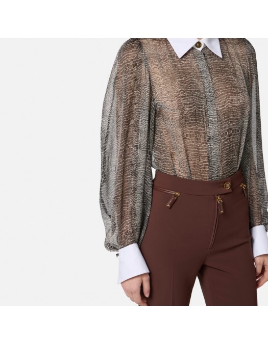 Camasa ELISABETTA FRANCHI ,Bodysuit with python print and collar - CB00657E2110