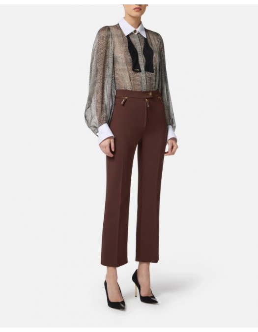 Camasa ELISABETTA FRANCHI ,Bodysuit with python print and collar - CB00657E2110