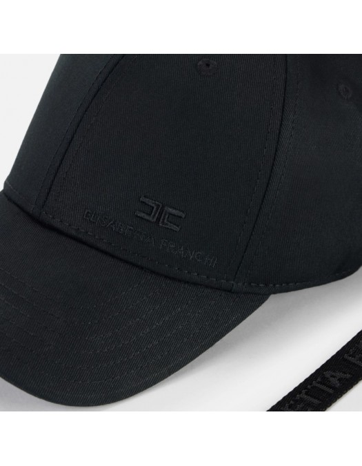 Sapca ELISABETTA FRANCHI,Gabardine baseball cap with ribbon - CL18F57E2110