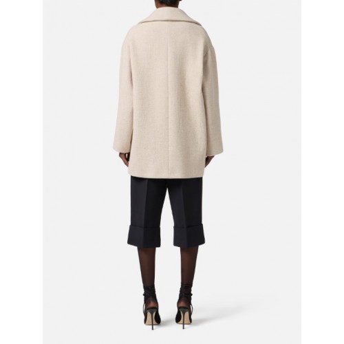 Palton ELISABETTA FRANCHI,Peacoat in wool cloth,Over fit Palton ELISABETTA FRANCHI,Peacoat in wool cloth,Over fit