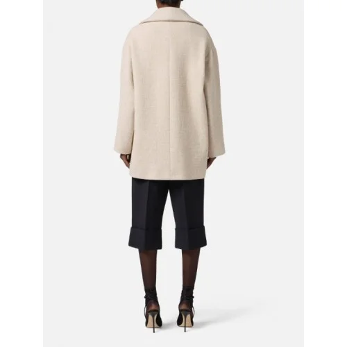 Palton ELISABETTA FRANCHI,Peacoat in wool cloth,Over fit Palton ELISABETTA FRANCHI,Peacoat in wool cloth,Over fit