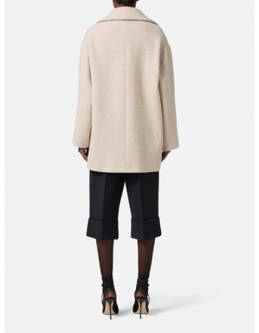 Palton ELISABETTA FRANCHI,Peacoat in wool cloth,Over fit - CP01156E3DZ9 Palton ELISABETTA FRANCHI,Peacoat in wool cloth,Over fit - CP01156E3DZ9