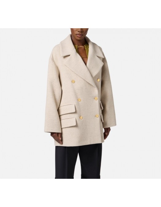Palton ELISABETTA FRANCHI,Peacoat in wool cloth,Over fit - CP01156E3DZ9 Palton ELISABETTA FRANCHI,Peacoat in wool cloth,Over fit - CP01156E3DZ9