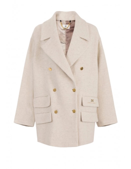 Palton ELISABETTA FRANCHI,Peacoat in wool cloth,Over fit - CP01156E3DZ9 Palton ELISABETTA FRANCHI,Peacoat in wool cloth,Over fit - CP01156E3DZ9