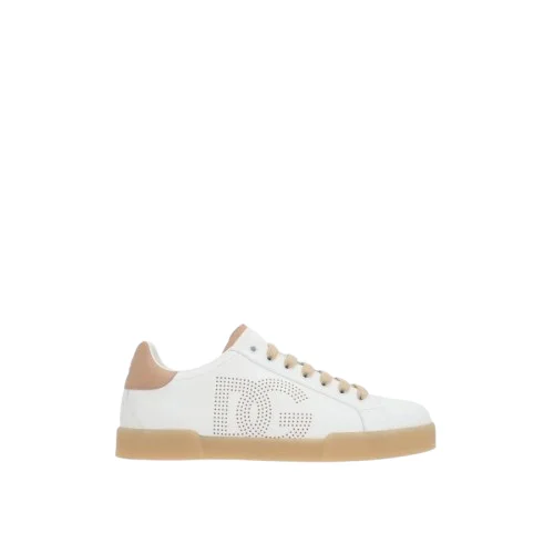 SNEAKERS DOLCE & GABBANA, Portofino, White, Logo Perforat