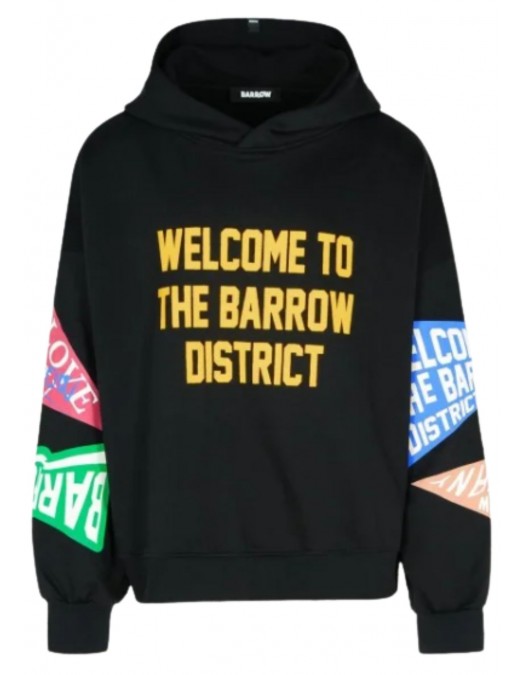 Hanorac BARROW, Maro, Welcome to Districg, Colorful Text Print, Black - F4BWUAHS043110 Hanorac BARROW, Maro, Welcome to Districg, Colorful Text Print, Black - F4BWUAHS043110