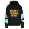 Hanorac BARROW, Maro, Welcome to Districg, Colorful Text Print, Black