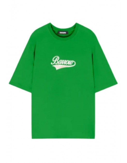 TRICOU BARROW, Back Teddy Print, Logo insert, Green - F4BWUATH073BW012 TRICOU BARROW, Back Teddy Print, Logo insert, Green - F4BWUATH073BW012