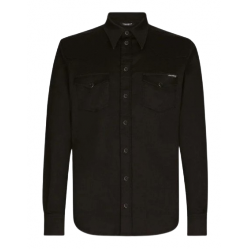 Camasa DOLCE &  GABBANA, White Logo, Negru Camasa DOLCE &  GABBANA, White Logo, Negru