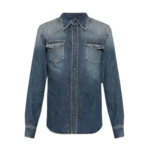 Camasa DOLCE &  GABBANA, Black Logo, Denim