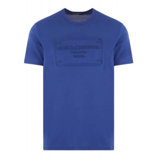Tricou DOLCE & GABBANA, Logo Brand Frontal, Albastru Tricou DOLCE & GABBANA, Logo Brand Frontal, Albastru