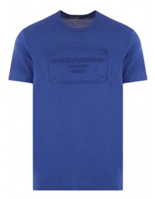 Tricou DOLCE & GABBANA, Logo Brand Frontal, Albastru - G8KBAZG7C7UB4943