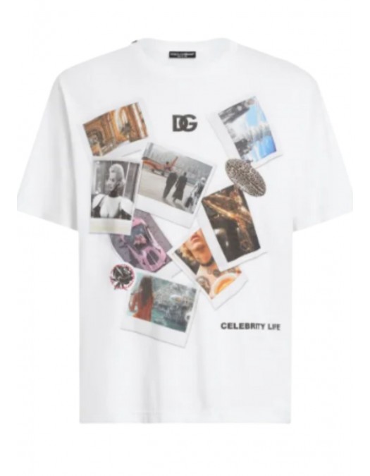 TRICOU DOLCE & GABBANA, Postcard Print, White - G8PN9TG704RW0800 TRICOU DOLCE & GABBANA, Postcard Print, White - G8PN9TG704RW0800