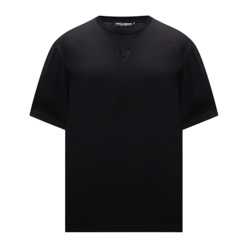 Tricou Dolce & Gabbana, Black DG logo embroidery Tricou Dolce & Gabbana, Black DG logo embroidery