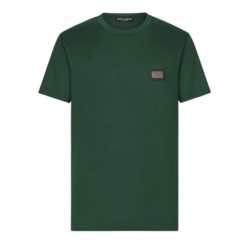 Tricou Dolce & Gabbana, Logo Argintiu, Verde G8PT1TG7F2IV0340 Tricou Dolce & Gabbana, Logo Argintiu, Verde G8PT1TG7F2IV0340