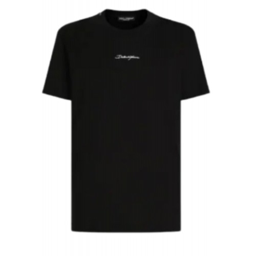 Tricou Dolce & Gabbana,  Calligraphic Logo Print, Black Tricou Dolce & Gabbana,  Calligraphic Logo Print, Black