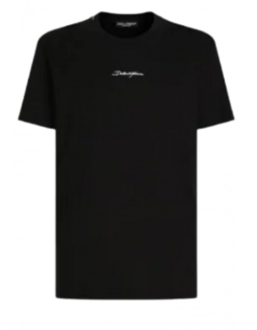 Tricou Dolce & Gabbana, Calligraphic Logo Print, Black - G8RN8ZG7NUBN0000 Tricou Dolce & Gabbana, Calligraphic Logo Print, Black - G8RN8ZG7NUBN0000