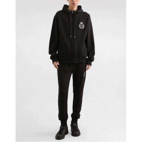Hanorac Dolce & Gabbana,Cotton hoodie heraldic patch Hanorac Dolce & Gabbana,Cotton hoodie heraldic patch
