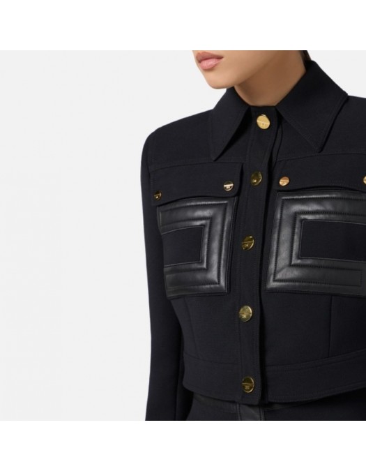 Jacheta ELISABETTA FRANCHI ,double-layer crêpe fabric with logo details - GI15957E2110