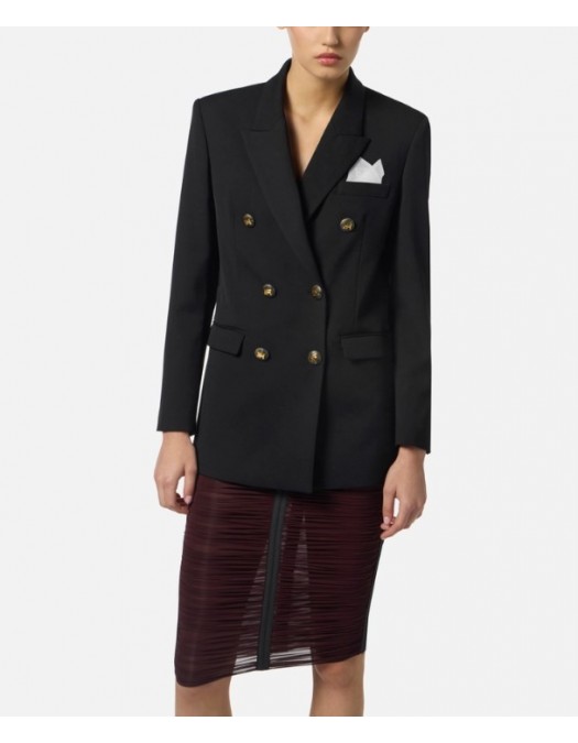 Sacou ELISABETTA FRANCHI,Jacket in cotton gabardine fabric with breast pocket - GI16156E2EA3 Sacou ELISABETTA FRANCHI,Jacket in cotton gabardine fabric with breast pocket - GI16156E2EA3