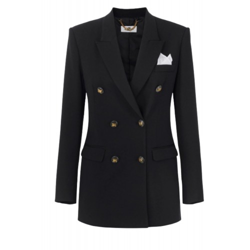 Sacou ELISABETTA FRANCHI,Jacket in cotton gabardine fabric with breast pocket Sacou ELISABETTA FRANCHI,Jacket in cotton gabardine fabric with breast pocket