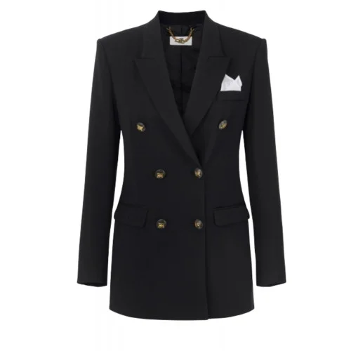 Sacou ELISABETTA FRANCHI,Jacket in cotton gabardine fabric with breast pocket Sacou ELISABETTA FRANCHI,Jacket in cotton gabardine fabric with breast pocket