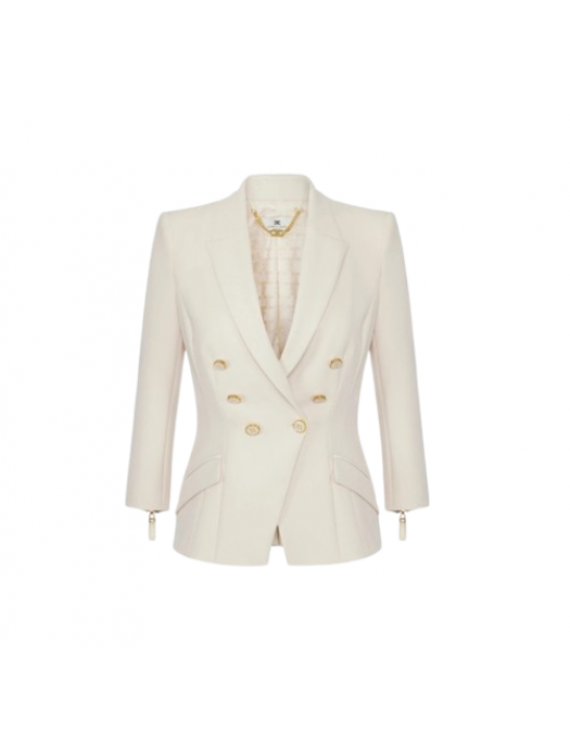 SACOU ELISABETTA FRANCHI, Jacket in double layer crêpe - GI17456E2DZ9 SACOU ELISABETTA FRANCHI, Jacket in double layer crêpe - GI17456E2DZ9