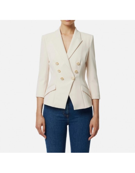 SACOU ELISABETTA FRANCHI, Jacket in double layer crêpe - GI17456E2DZ9 SACOU ELISABETTA FRANCHI, Jacket in double layer crêpe - GI17456E2DZ9