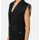 Vesta ELISABETTA FRANCHI,Cotton gabardine waistcoat with jewel buttons - GI18857E2110