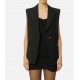 Vesta ELISABETTA FRANCHI,Cotton gabardine waistcoat with jewel buttons - GI18857E2110
