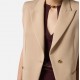Vesta ELISABETTA FRANCHI,Cotton gabardine waistcoat with jewel buttons,Bej - GI18857E2EA2